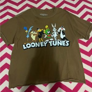 Pacsun looney tunes brown crop top